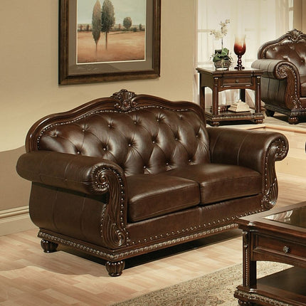 ACME 15031 Anondale Loveseat, Espresso Top Grain Leather Match