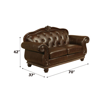 ACME 15031 Anondale Loveseat, Espresso Top Grain Leather Match