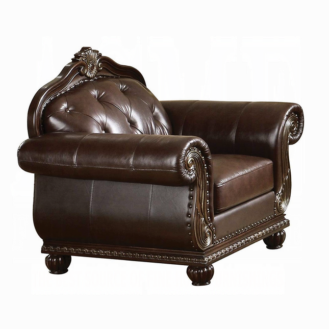 ACME 15032 Anondale Chair, Espresso Top Grain Leather Match ACME Furniture