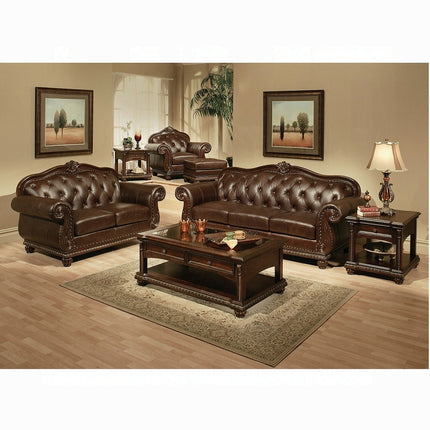 ACME 15032 Anondale Chair, Espresso Top Grain Leather Match ACME Furniture