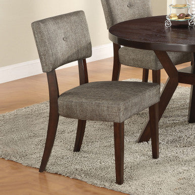 ACME 16252 Drake Side Chair (Set-2), Gray Fabric & Espresso ACME Furniture