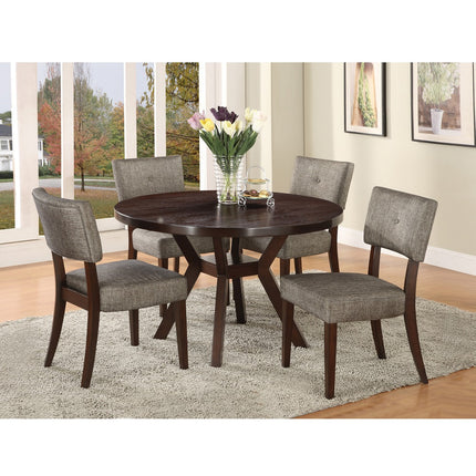 ACME 16252 Drake Side Chair (Set-2), Gray Fabric & Espresso
