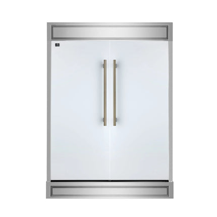 Forno Maderno 2-28-Inch Wide Convertible Refrigerator/Freezer in White, Decorative Trim, 27.2 cu.ft, 84-Inch High, ENERGY STAR Certified FORNO