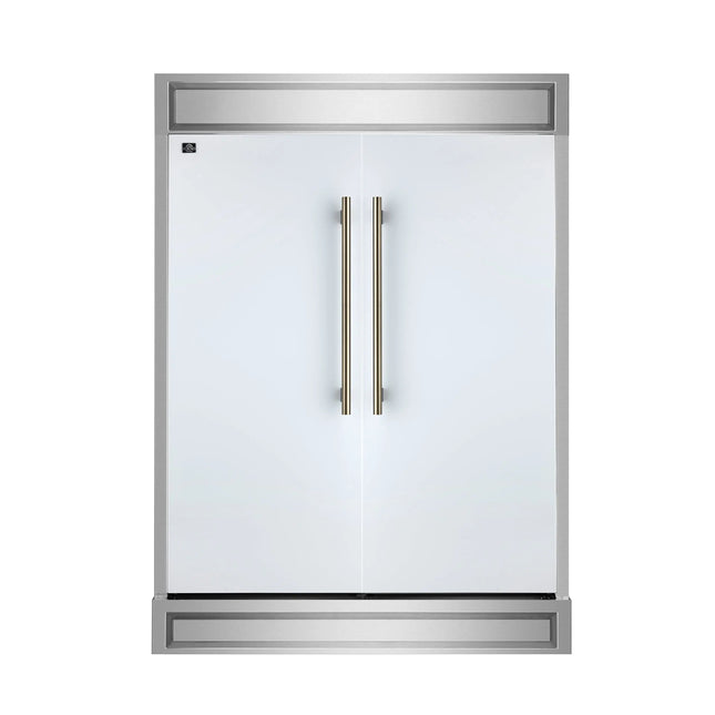Forno Maderno 2-28-Inch Wide Convertible Refrigerator/Freezer in White, Decorative Trim, 27.2 cu.ft, 84-Inch High, ENERGY STAR Certified FORNO