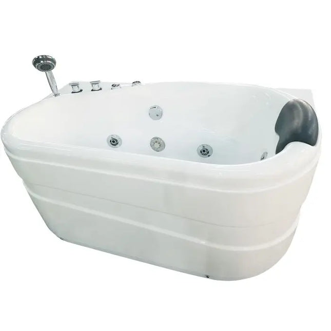 EAGO AM175-L  5'' White Acrylic Whirlpool Bathtub - Drain on Right EAGO