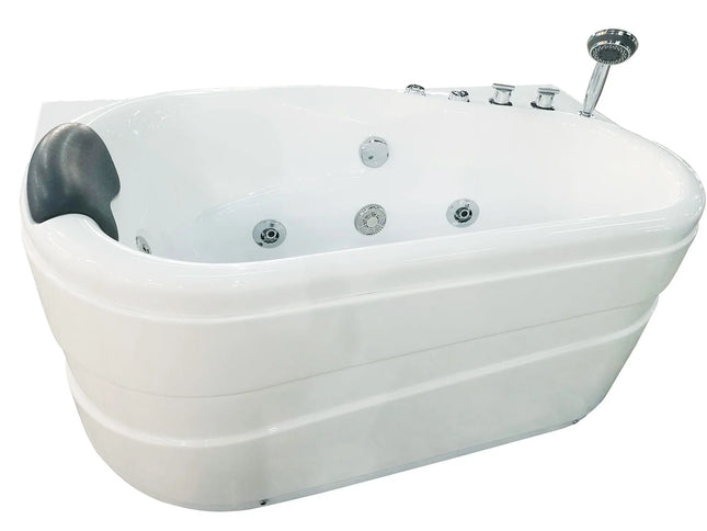 EAGO AM175-R  5' White Acrylic Whirlpool Bathtub - Drain on Left EAGO