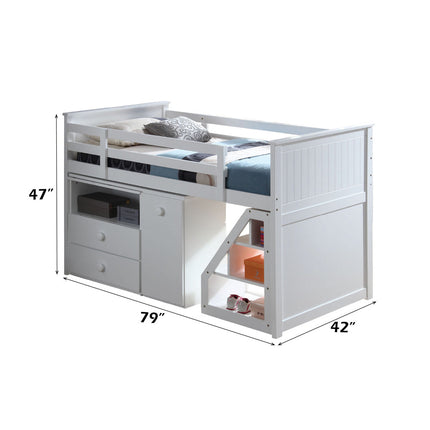 ACME 19405 Wyatt Loft Bed, Chest, Desk & Ladder, White (1Set/5Ctn)