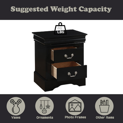 ACME 19503 Louis Philippe III Nightstand, Black