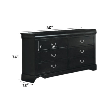 ACME 19505 Louis Philippe III Dresser, Black