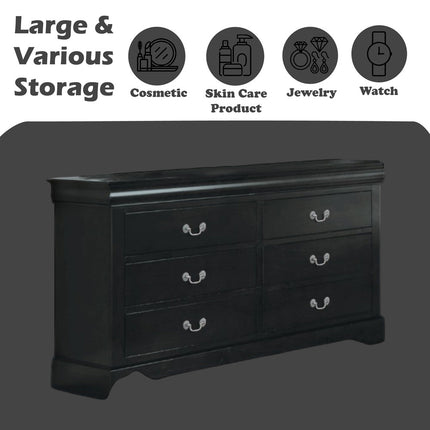 ACME 19505 Louis Philippe III Dresser, Black