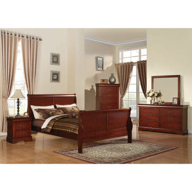 ACME 19517EK Louis Philippe III Eastern King Bed, Cherry (1Set/2Ctn) ACME Furniture