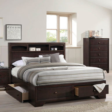 ACME 19557EK Madison II Eastern King Bed with Storage, Espresso (1Set/3Ctn) ACME Furniture