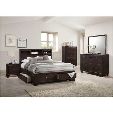ACME 19557EK Madison II Eastern King Bed with Storage, Espresso (1Set/3Ctn)