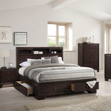 ACME 19560Q Madison II Queen Bed with Storage, Espresso (1Set/3Ctn) ACME Furniture