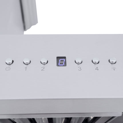 ZLINE 48" Professional Ducted Wall Mount Range Hood in Stainless Steel with Crown Molding (667CRN-48)