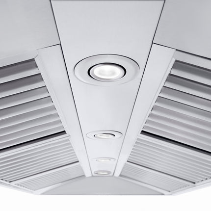 ZLINE 48" Professional Ducted Wall Mount Range Hood in Stainless Steel with Crown Molding (667CRN-48)