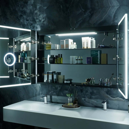 Pagani LED Mirror Cabinet with Defogger, Dimmer, Magnifier & USB outlet Ancerre Designs