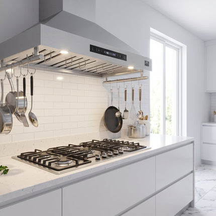 Forno Venezia 36 Inch Wall-Mounted Range Hood with Touch Controls and Baffle Filters FORNO