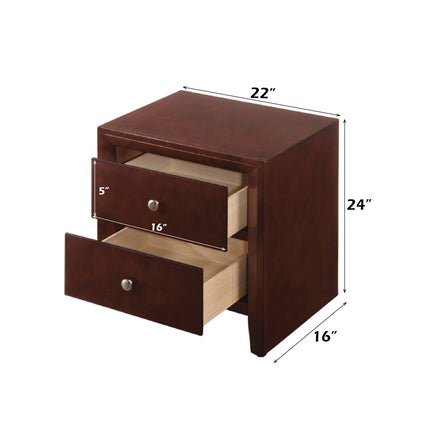 ACME 20403 Ilana Nightstand, Brown Cherry