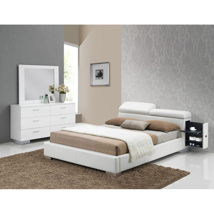 ACME 20417EK Manjot White PU Eastern King Bed