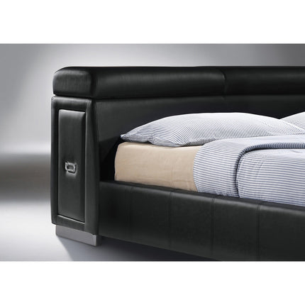 ACME 20750Q Manjot Black PU Queen Bed  1