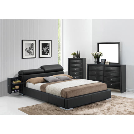 ACME 20750Q Manjot Black PU Queen Bed