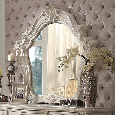 ACME 21134 Versailles Mirror, Bone White ACME Furniture