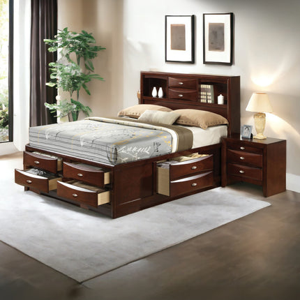 ACME 21600Q Ireland - Storage Espresso Queen Bed  4
