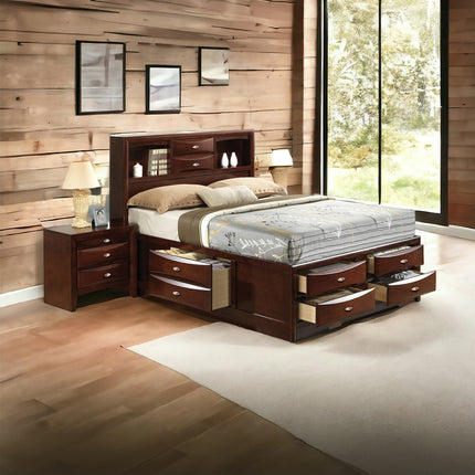 ACME 21600Q Ireland - Storage Espresso Queen Bed  5