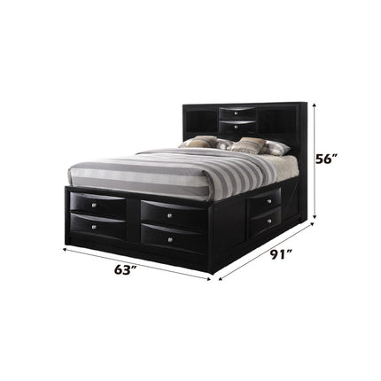 ACME 21610Q Ireland - Storage Black Queen Bed  6