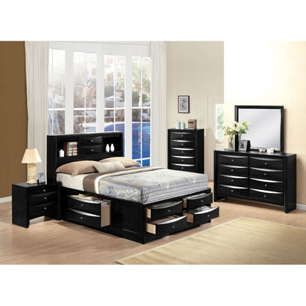 ACME 21610Q Ireland - Storage Black Queen Bed  5