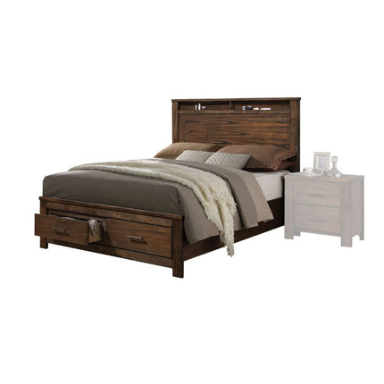 ACME 21677EK Merrilee Eastern King Bed with Storage, Oak (1Set/3Ctn)