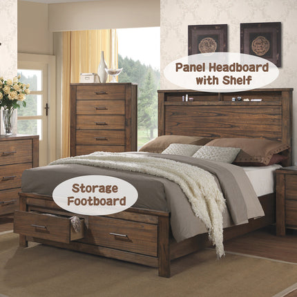 ACME 21680Q Merrilee Queen Bed with Storage, Oak (1Set/3Ctn)