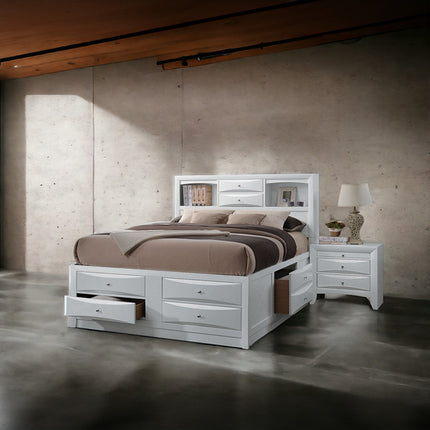 ACME 21696EK Ireland Eastern King Bed with Storage, White (1Set/4Ctn)