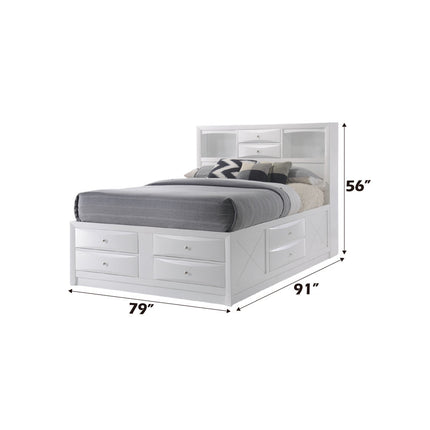 ACME 21696EK Ireland Eastern King Bed with Storage, White (1Set/4Ctn)