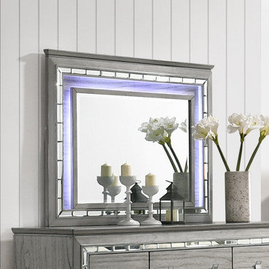ACME 21824 Antares Mirror (LED), Light Gray Oak ACME Furniture