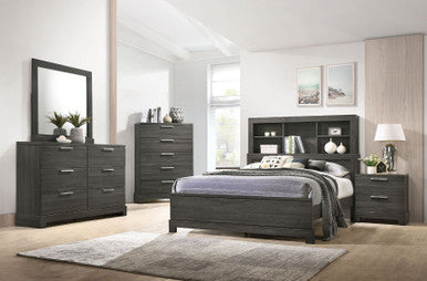 ACME 22030Q Lantha Queen Bed with Storage, Gray Oak (1Set/2Ctn) ACME Furniture