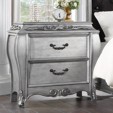 ACME 22143 Leonora Nightstand, Vintage Platinum ACME Furniture