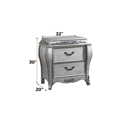 ACME 22143 Leonora Nightstand, Vintage Platinum