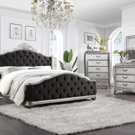ACME 22143 Leonora Nightstand, Vintage Platinum