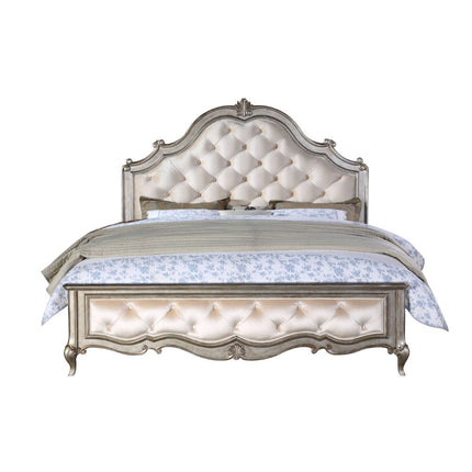 ACME 22200Q Esteban Queen Bed, Velvet & Antique Champagne