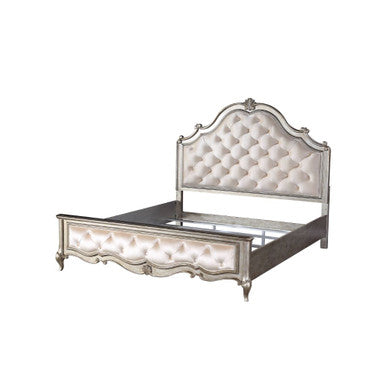 ACME 22200Q Esteban Queen Bed, Velvet & Antique Champagne ACME Furniture