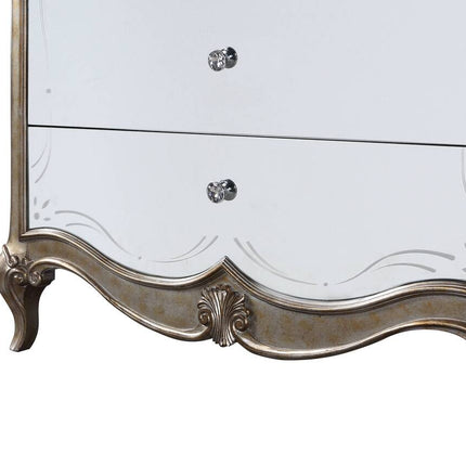 ACME 22203 Esteban Nightstand (2 Drw), Antique Champagne