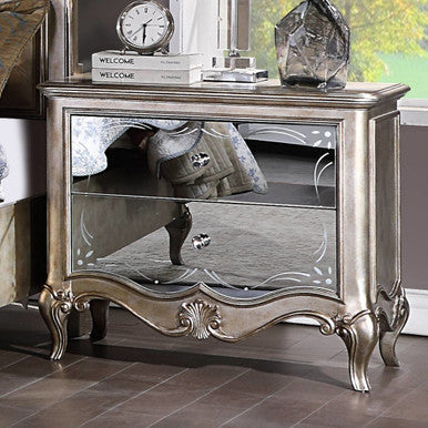 ACME 22203 Esteban Nightstand (2 Drw), Antique Champagne ACME Furniture