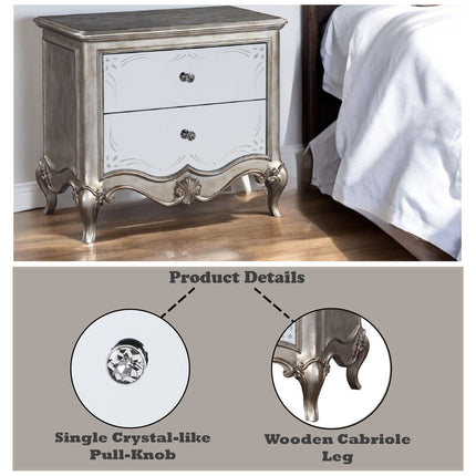 ACME 22203 Esteban Nightstand (2 Drw), Antique Champagne