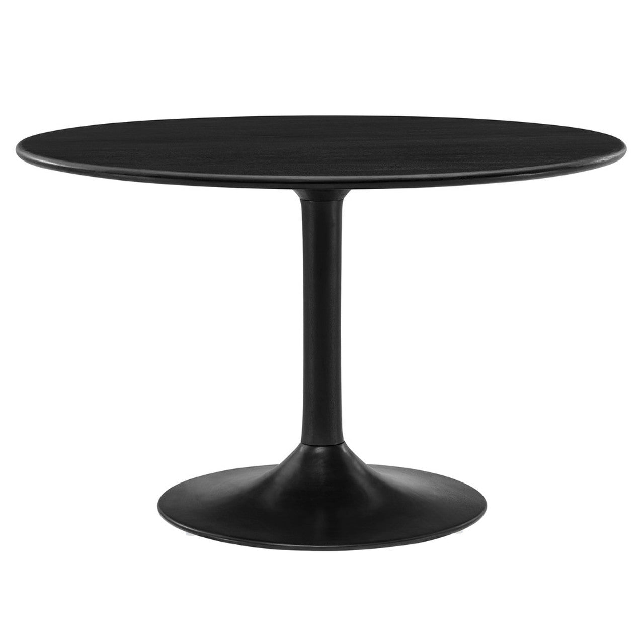 Modway EEI-7051-BLK Lippa 48" Round Solid Wood Dining Table in Black
