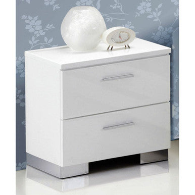 ACME 22633 Lorimar Nightstand, White & Chrome Leg ACME Furniture