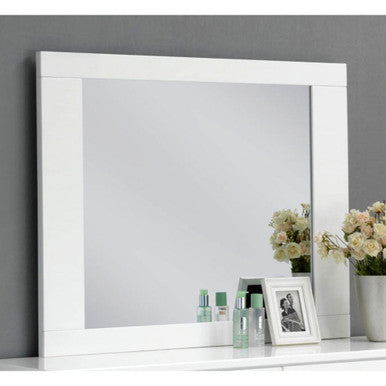 ACME 22634 Lorimar Mirror, White & Chrome Leg ACME Furniture