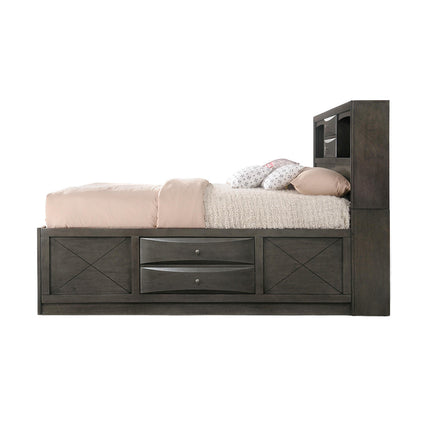 ACME 22696EK Ireland Eastern King Bed with Storage, Gray Oak (1Set/4Ctn)