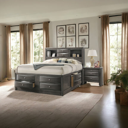 ACME 22696EK Ireland Eastern King Bed with Storage, Gray Oak (1Set/4Ctn)